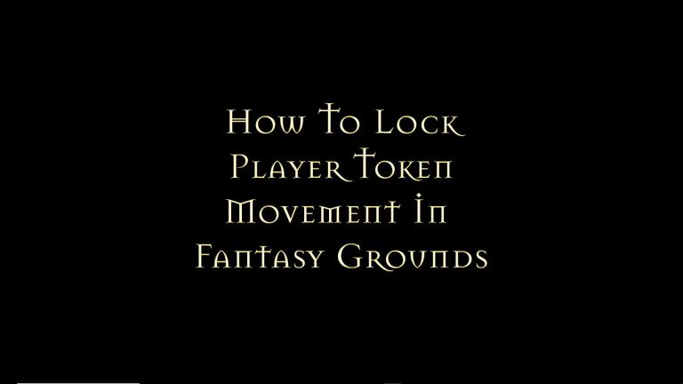How to lock tokens in Fantasy Grounds