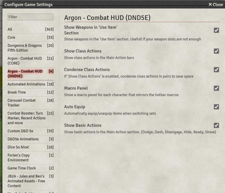 Argon – Combat HUD (DND5E)
