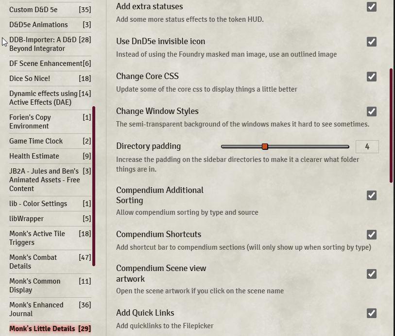 Sprinkle Some Magic: Exploring Foundry VTT's Monk's Little Details Module 2 monks little details 2