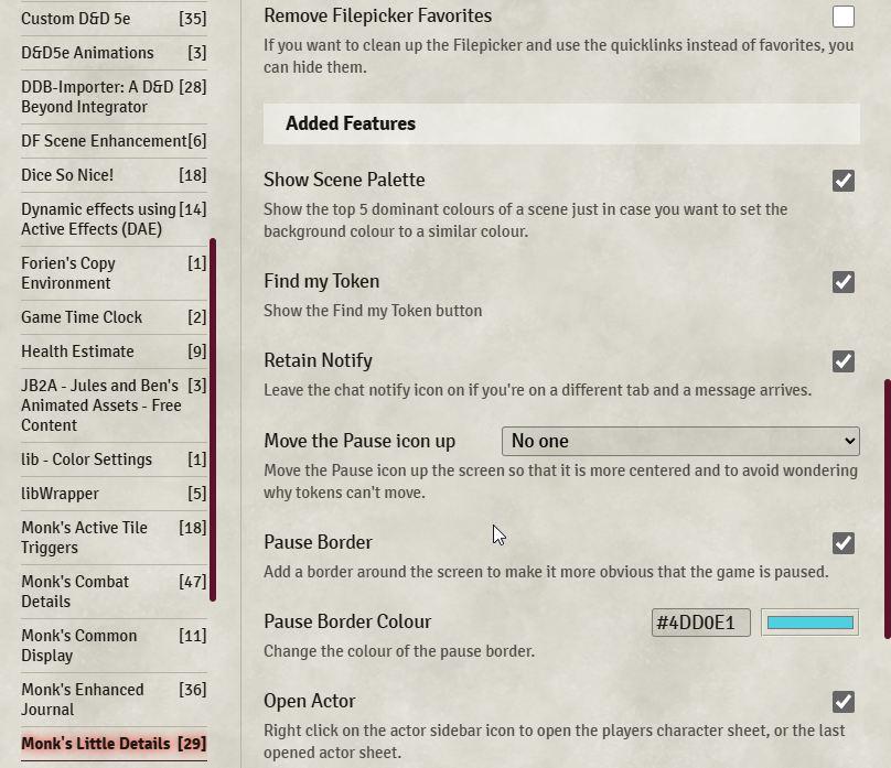 Sprinkle Some Magic: Exploring Foundry VTT's Monk's Little Details Module 3 monks little details 3