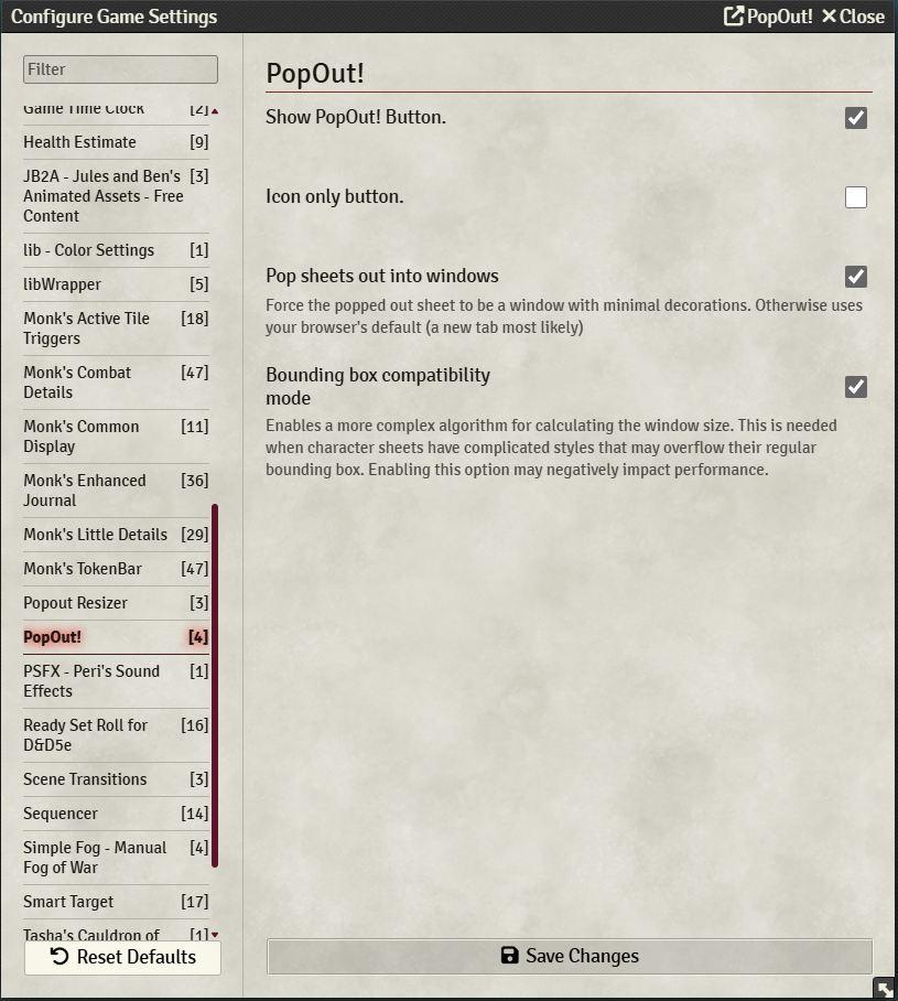 Unleash the Popouts! Exploring Foundry VTT's Popout! Module 1 popout